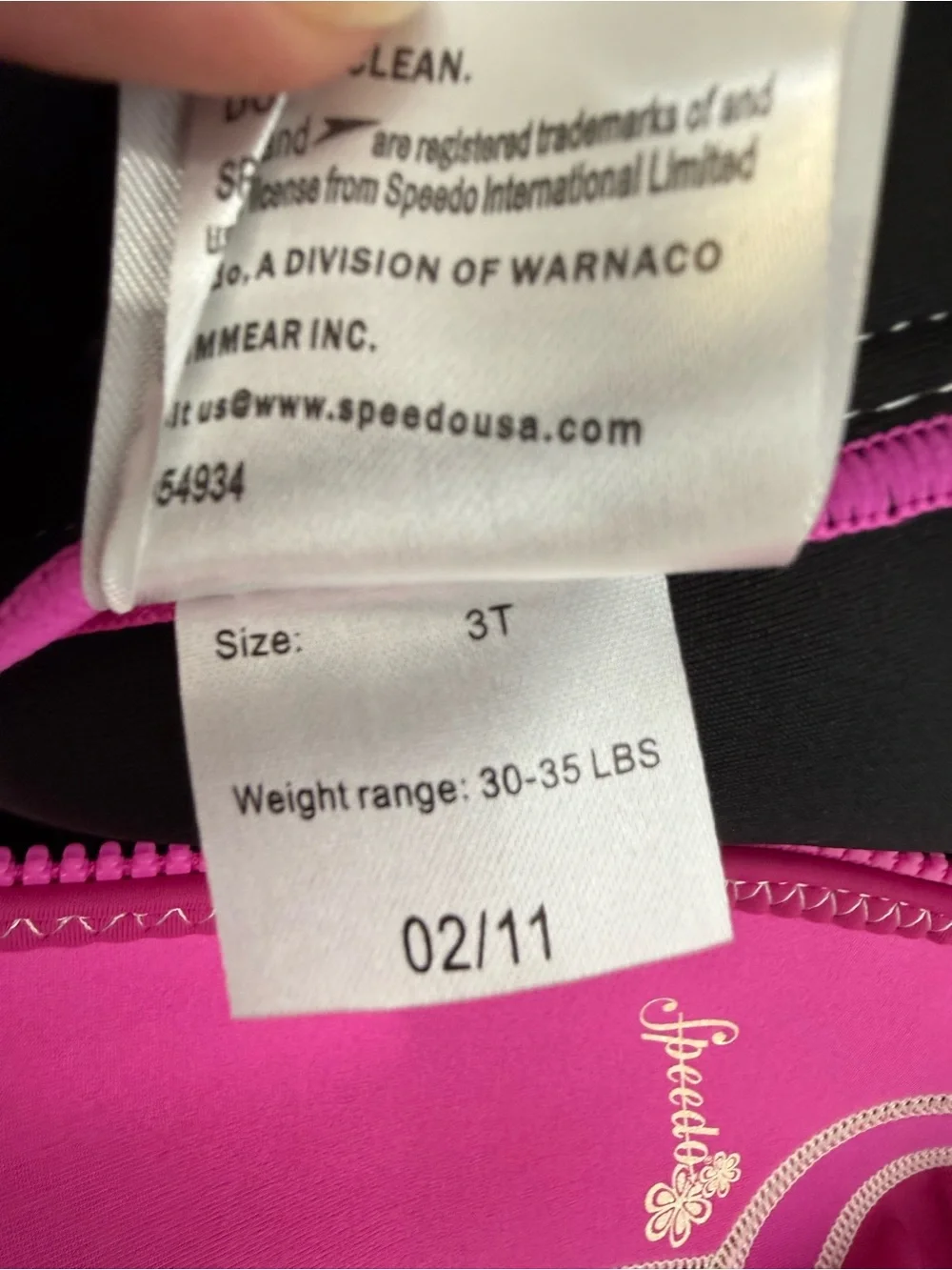 Speedo begin to swim wet child’s wet suit rash guard pink size 3t